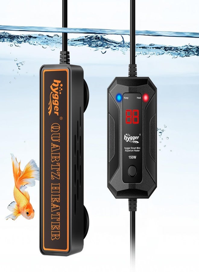 hygger Smart Mini Aquarium Heater 100W for 10-26 Gallons, Desktop Betta Submersible Fish Tank Heater with Intelligent Temperature Control and 5 Safety Protections - Image 1