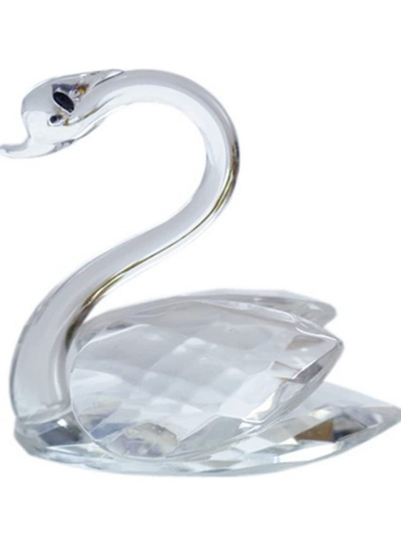 Julia Store Elegant Glass Swan Statue and Figurine Table Centerpiece Ornament Wedding Favors Home Decor - Image 1