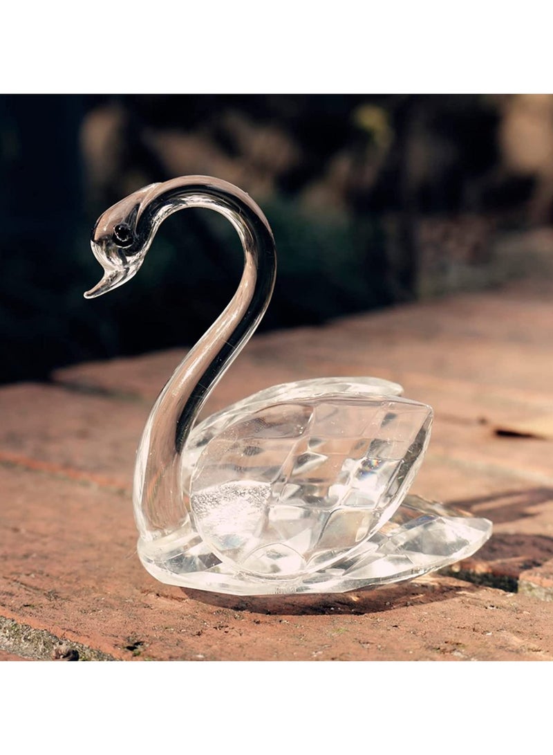 Julia Store Elegant Glass Swan Statue and Figurine Table Centerpiece Ornament Wedding Favors Home Decor - Image 2
