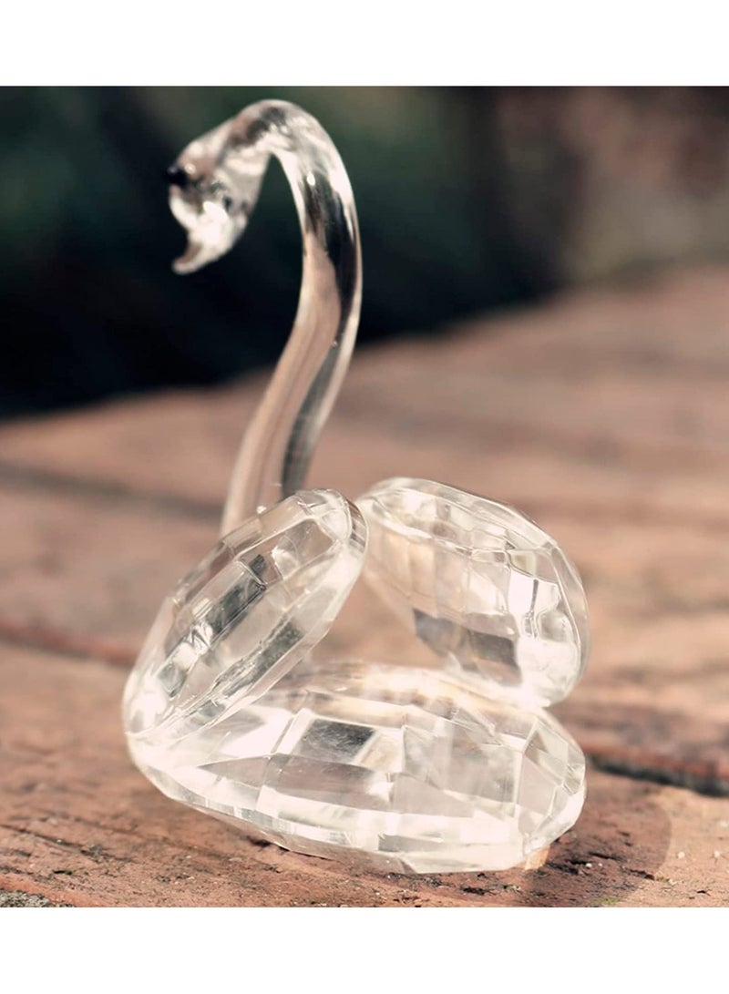 Julia Store Elegant Glass Swan Statue and Figurine Table Centerpiece Ornament Wedding Favors Home Decor - Image 3