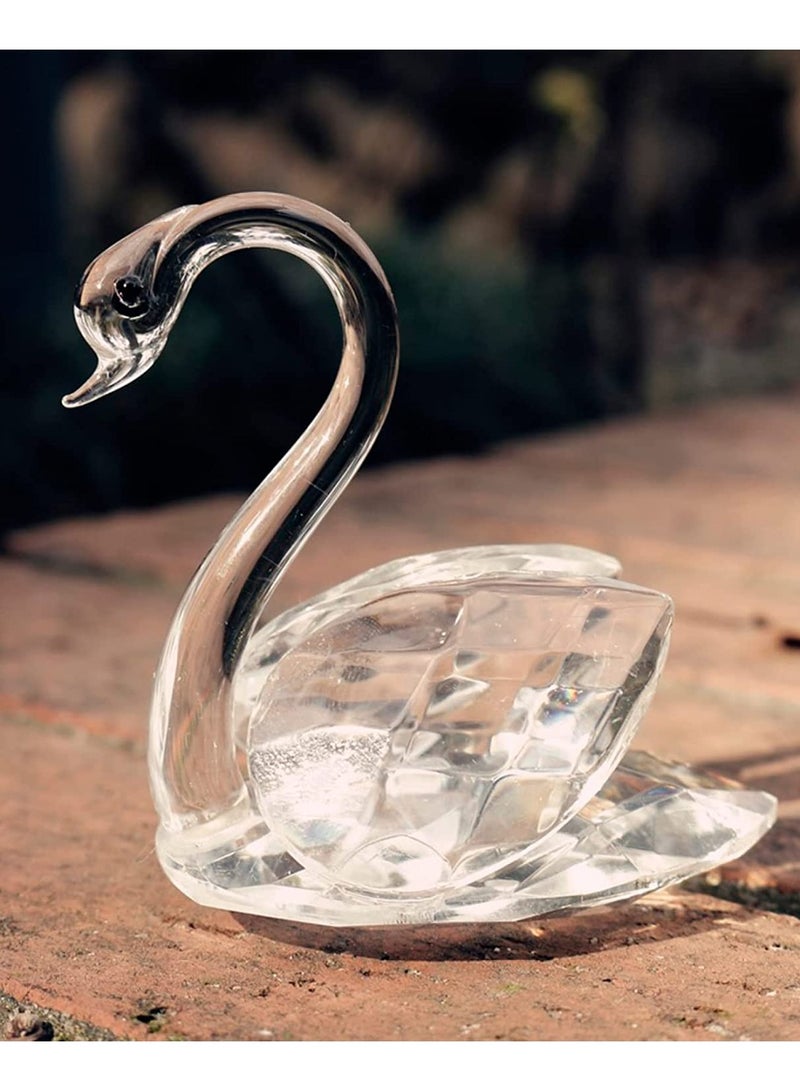 Julia Store Elegant Glass Swan Statue and Figurine Table Centerpiece Ornament Wedding Favors Home Decor - Image 4