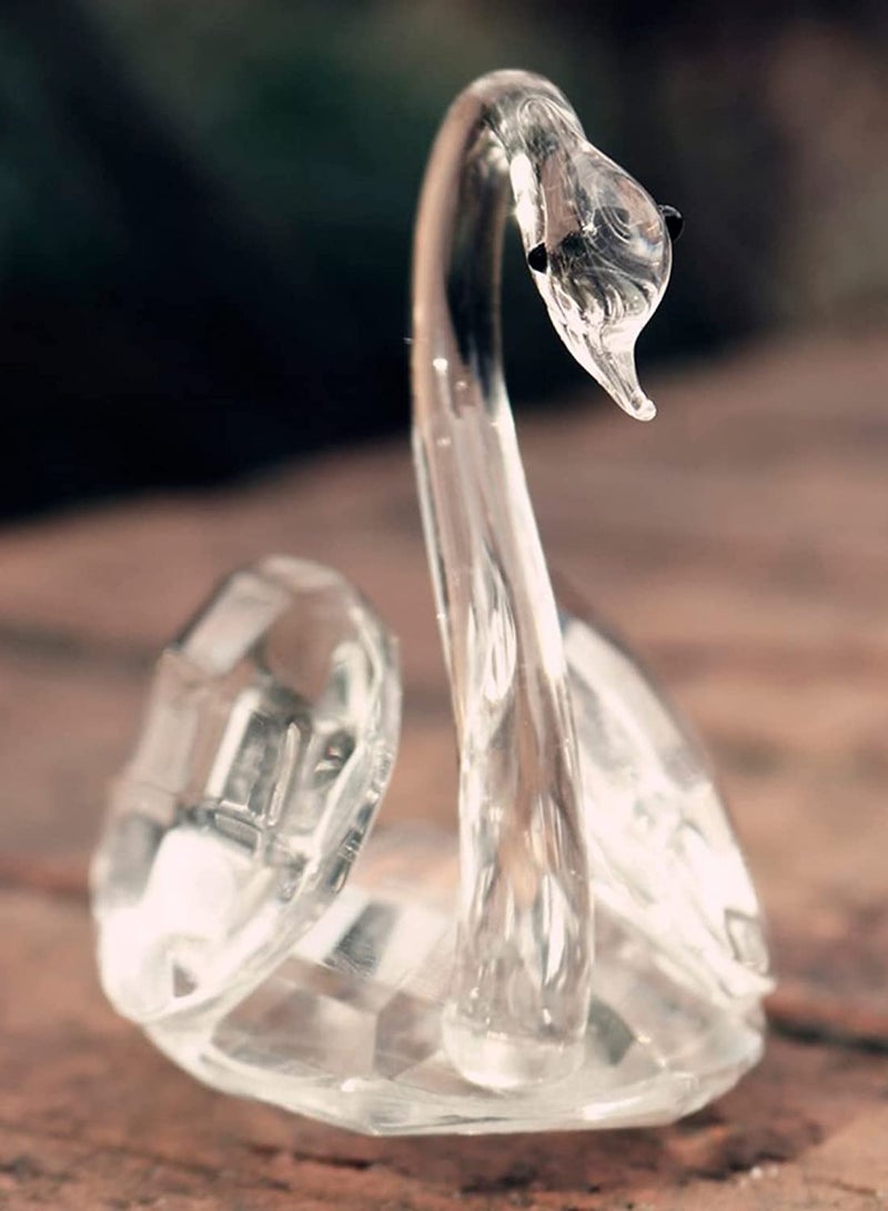 Julia Store Elegant Glass Swan Statue and Figurine Table Centerpiece Ornament Wedding Favors Home Decor - Image 5