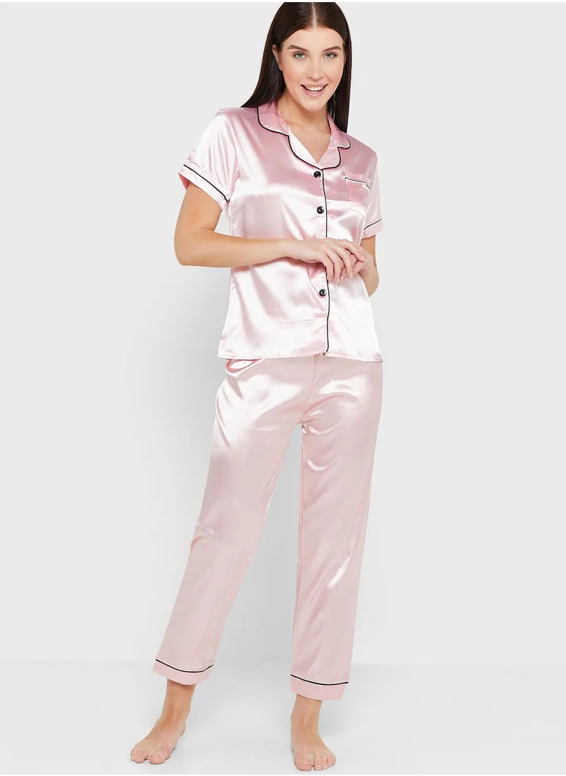 ELLA Pyjama Set With Contrast Trims