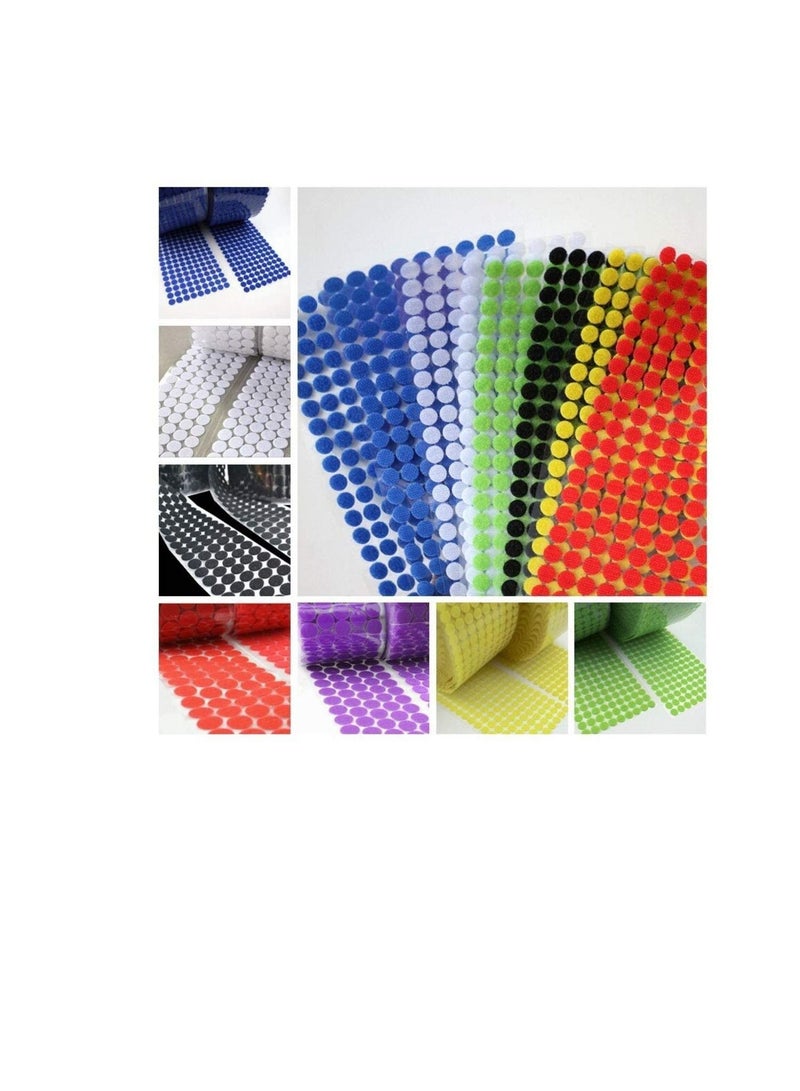 Rapex 10mm Dia Nylon Fabric Sticky Back Round Coins Hook & Loop Self Adhesive Fastener Dots Tapes Hook Loop Tape (Violet x 100 coins, 10mm) - Image 1