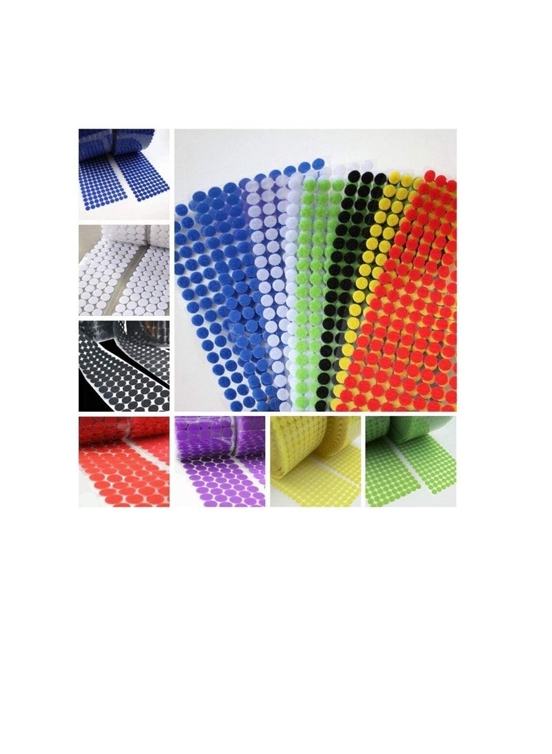 Rapex 10mm Dia Nylon Fabric Sticky Back Round Coins Hook & Loop Self Adhesive Fastener Dots Tapes Hook Loop Tape (Violet x 100 coins, 10mm) - Image 2