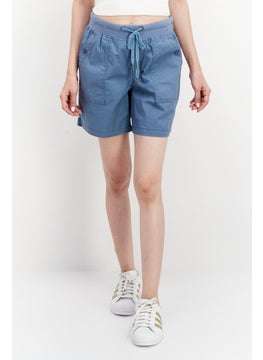 Gloria Vanderbilt Women Drawstring Plain Basic Short, Blue  - Image 1