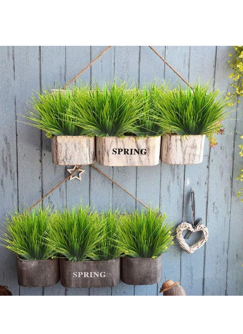 Generic Artificial Plants Plastic Wheat Grass Greenery Shrubs UV Resistant Fake Outdoor Plants for Farmhouse Home Garden Wedding Indoor Outside Home Garden Decoration 6pcs Grasses  - Image 2