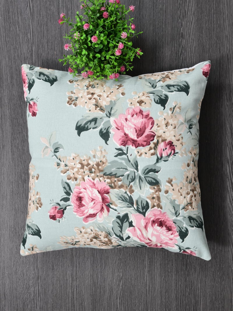Clasiko Premium Duck Cotton Decorative Throw Cushion Covers for Sofa Living Room ; Set of 5; 22x22 Inches; Floral Embrace - Image 5