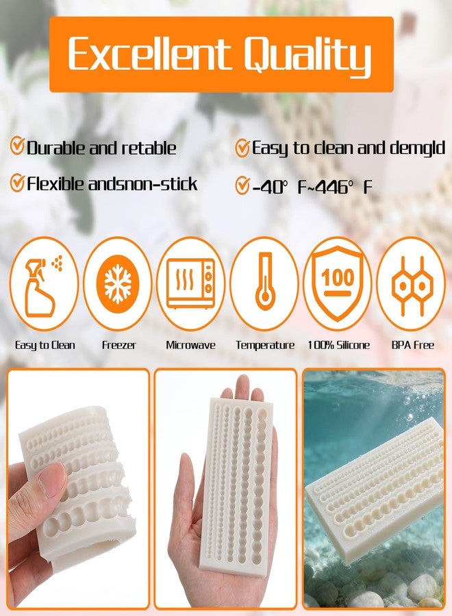 Ymapinc Pearl Chain mould for Cake Border, 5 Sizes Silicone Pearl Fondant Molds for Chocolate Cupcake Toppers Cookies Candy Handmade Candle Wedding Birthday Christmas Valentine's Day - Image 3