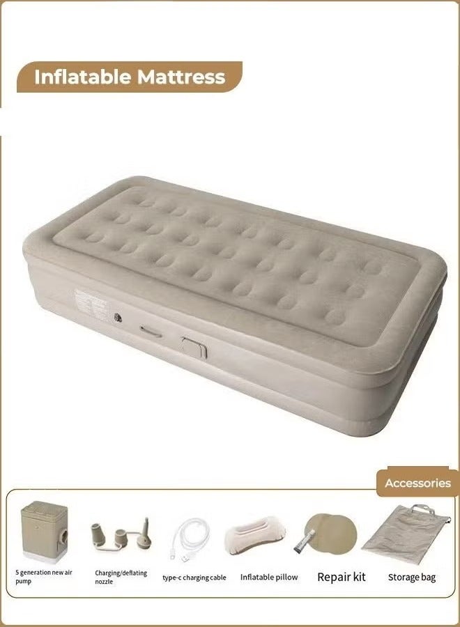 TIGER Portable Inflatable Air Mattress with Built-in Electric Pump – Water-Resistant Sleeping Pad with Fast Self-Inflation & Deflation, Ideal for Home, Guests, Camping, Travel, and Outdoor Use – Comfortable and Durable  - Image 1