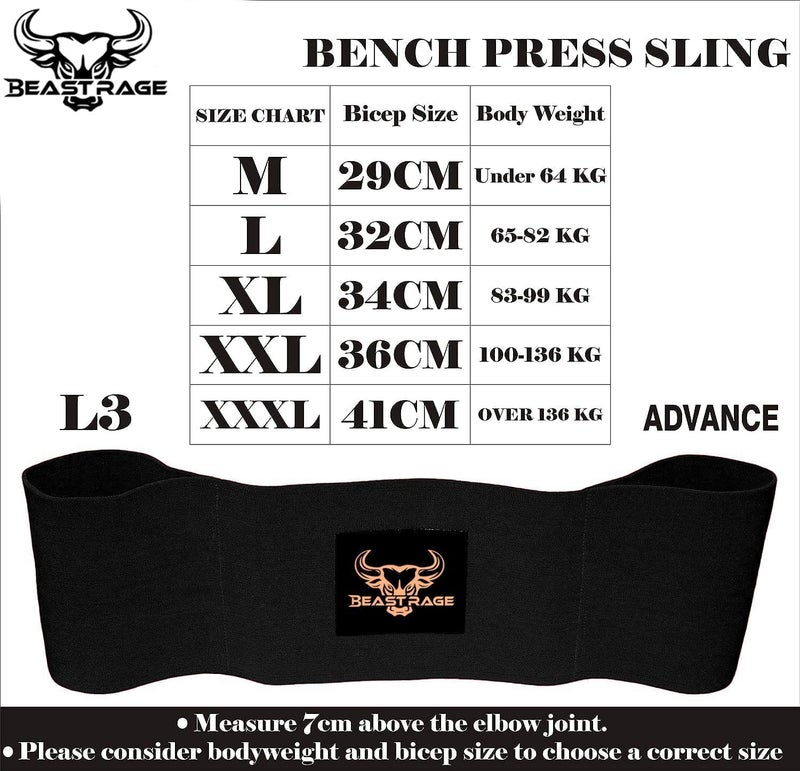 BEAST RAGE Fitness Bench Press Strength Band, Adjustable Weightlifting Slingshot Blaster,Weight lifting Resistance Band, Bench Press Slingshot for Elbow Fitness,Chest Builder,Powerlifting (Black, 2XL) - Image 3