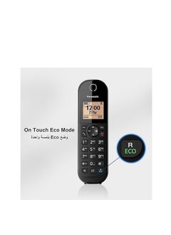 باناسونيك تليفلاسلكي انيق موديل KX-TGC410 DECT من باناسونيك مع قاعدة مدمجة - باللون الاسود  - Image 2