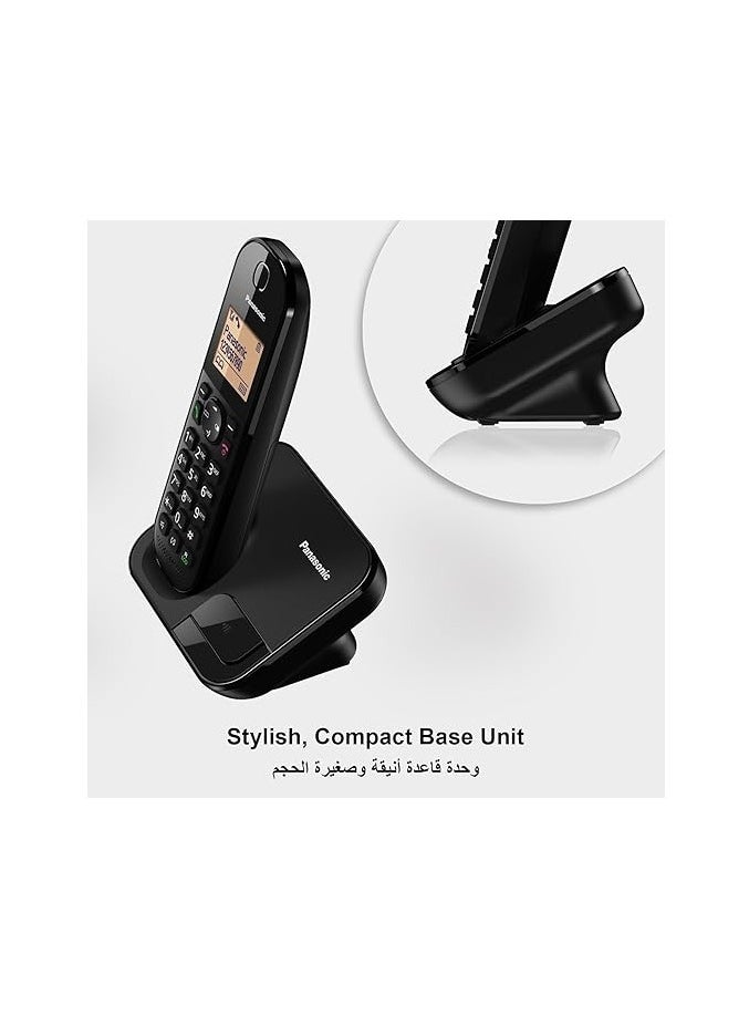 Panasonic Panasonic KX-TGC410 DECT Cordless Phone Stylish, Compact Base Unit – Black  - Image 3