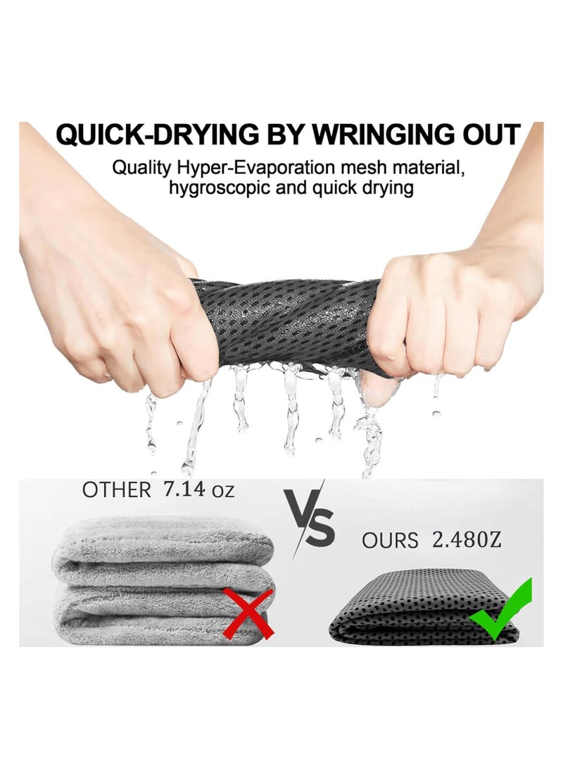 VIUAUAX Technical cooling sports towel, ice towel for neck and face, cold towel with silicone portable storage box, breathable sweat towel for yoga, running, gym and outdoor sports, 90cm x 30cm (Black) - Image 3