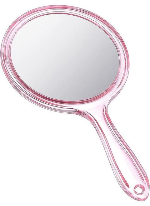Acrylic Makeup Mirror Round Shape Handheld Mirror for Bathroom Vanity Table Barber Salon Travel Kit Elegant Compact Design for Easy Carrying and Storage - Multicolor