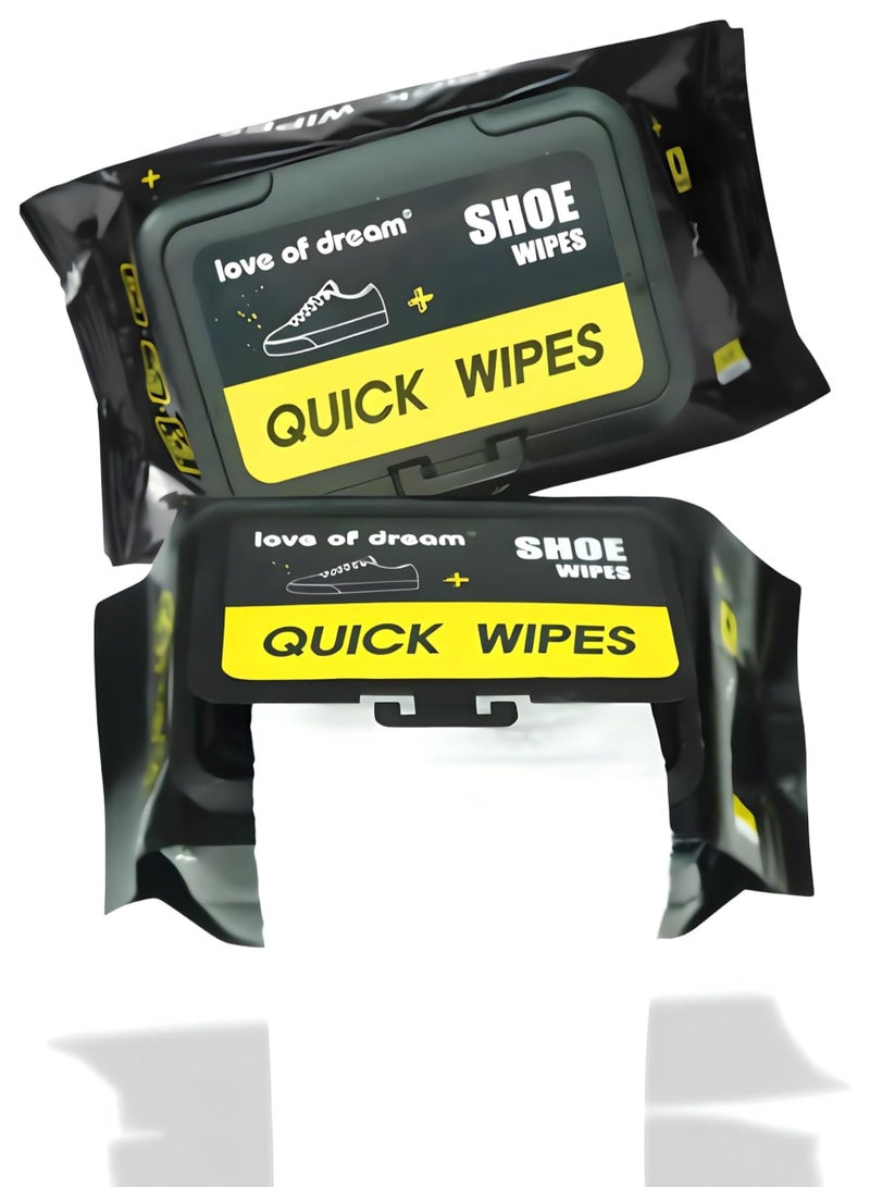 AAS ECOM 2-Pack Shoe Sneaker Wipes Cleaner Quick Wipes Disposable - Image 2