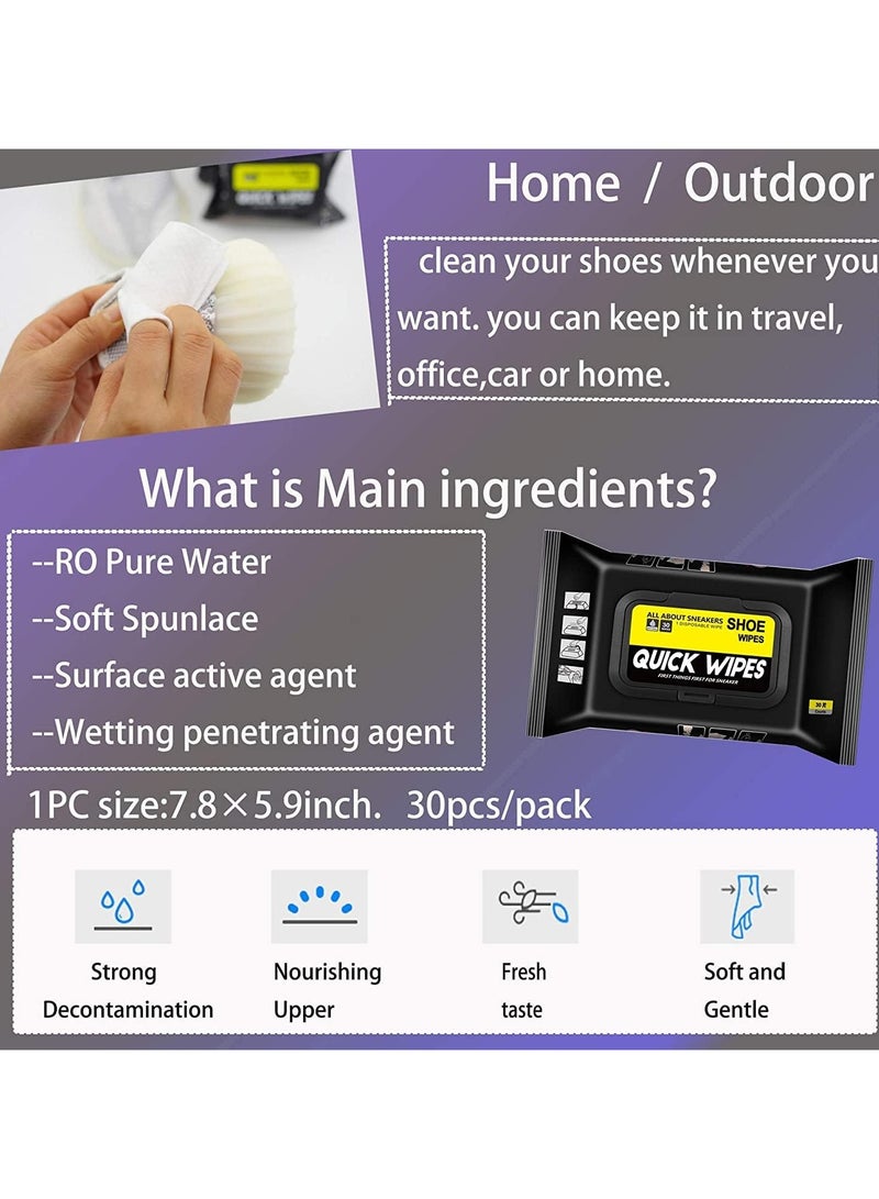 AAS ECOM 2-Pack Shoe Sneaker Wipes Cleaner Quick Wipes Disposable - Image 3