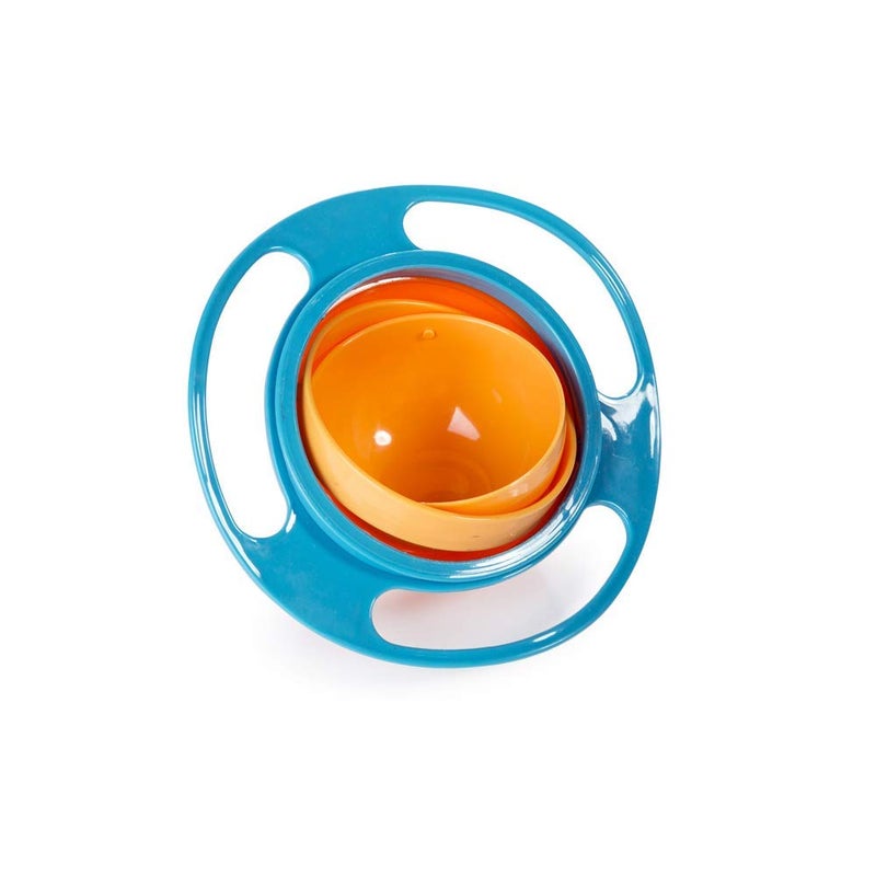 ESH7 Gyro Bowl Funny 360 Degree Rotate SpillProof Bowl with Lid Feeding Without Mess Blue ESH7985322655484854 17x 17x 7cm