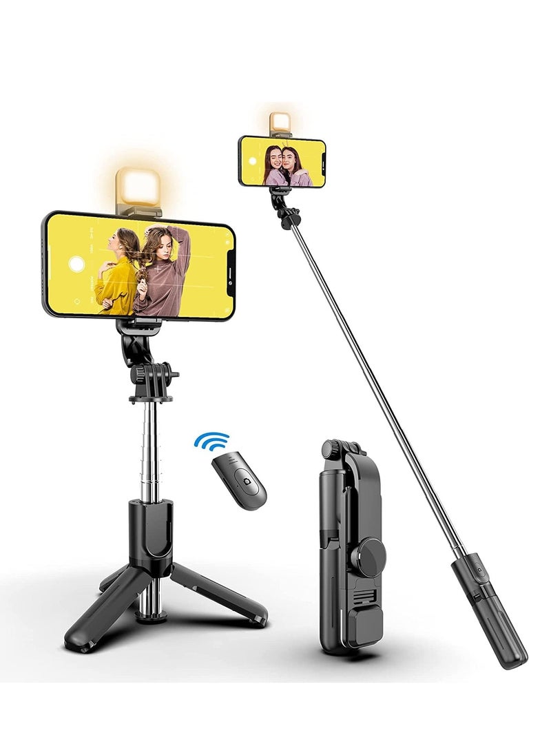 ELTRAZONE - ELTERAZONE Selfie Stick,Extendable Selfie Stick Tripod，With wireless remote control and fill light，Compact Size & Lightweight with All Cell Phone - Image 1
