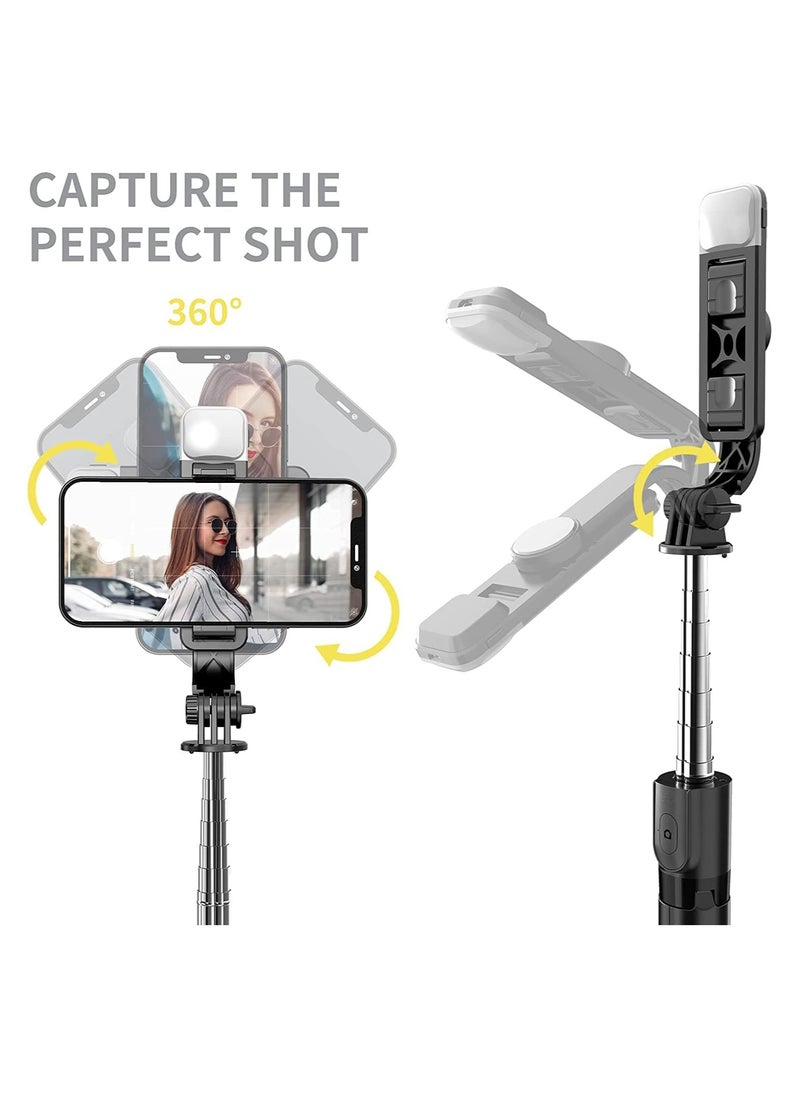 ELTRAZONE - ELTERAZONE Selfie Stick,Extendable Selfie Stick Tripod，With wireless remote control and fill light，Compact Size & Lightweight with All Cell Phone - Image 1