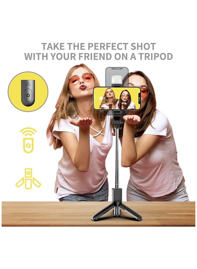 ELTRAZONE - ELTERAZONE Selfie Stick,Extendable Selfie Stick Tripod，With wireless remote control and fill light，Compact Size & Lightweight with All Cell Phone - Image 1