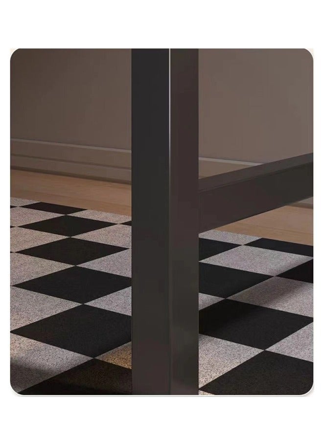 Glass Narrow Console Table 100×73×36 CM Narrow Entryway Table with Storage Shelf Small Office Desk Gaming Desk Sideboard Coffee Corner Black for Couch Hallway Entrance Living Room