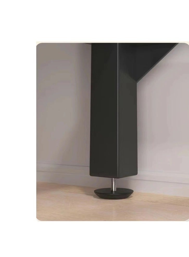 Glass Narrow Console Table 100×73×36 CM Narrow Entryway Table with Storage Shelf Small Office Desk Gaming Desk Sideboard Coffee Corner Black for Couch Hallway Entrance Living Room