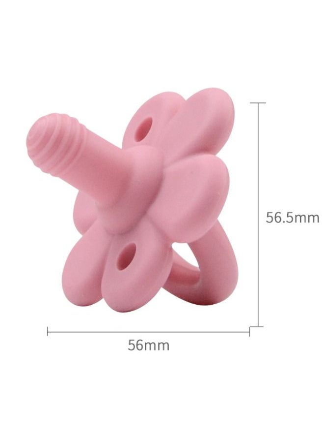 Baby Silicone Pacifier Teether, Anti Flatulence Baby Pacifier Teether for Babies 0-6 Months, Soft Teething Pacifiers for Babies Baby Teething Relief Deep Pink