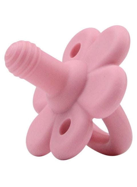 Baby Silicone Pacifier Teether, Anti Flatulence Baby Pacifier Teether for Babies 0-6 Months, Soft Teething Pacifiers for Babies Baby Teething Relief Deep Pink