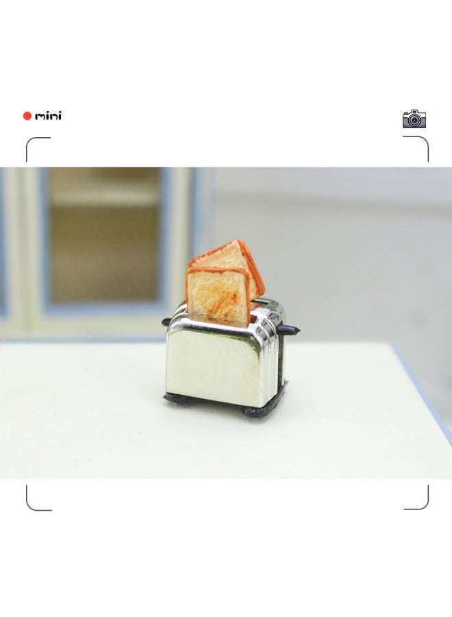 Miniature Toy 1:12 Dollhouse Accessories Ob11 Kitchen Scene Decoration Model Simulation Mini Bread Maker D352-Color:B- Black Background  - Image 1
