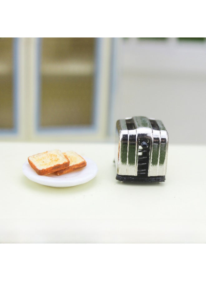 Miniature Toy 1:12 Dollhouse Accessories Ob11 Kitchen Scene Decoration Model Simulation Mini Bread Maker D352-Color:B- Black Background  - Image 4