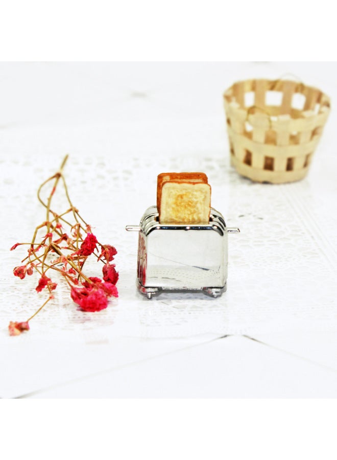 Miniature Toy 1:12 Dollhouse Accessories Ob11 Kitchen Scene Decoration Model Simulation Mini Bread Maker D352-Color:B- Black Background  - Image 2
