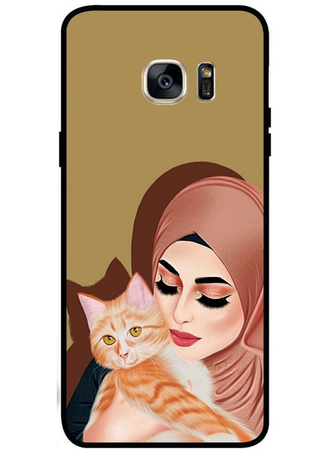 Protective Case Cover For Samsung Galaxy S7 Edge Smart Series Printed Protective Case Cover for Samsung S7 Edge Hijab Girl with Cat