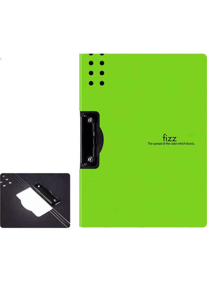 Fizz Feizhi (Fizz) High-Quality A4 Landscape Folding Clipboard, Conference Folder, Thickened Hard File Folder, Exam Paper Storage Folder, Office Supplies, Poetry Recitation Contract Clipboard, Green A6380 - Image 3
