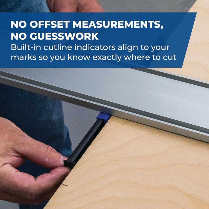 Kreg KMA4700-E Straight Edge Guide XL - 8 Ft - For Circular Saw - For Cross Cut & Rip Cut - Aluminum Guide Rails - Carpentry Tools & Accessories - Image 4