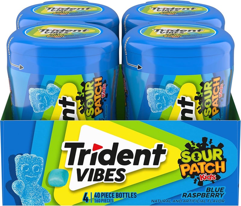 Trident Vibes SOUR PATCH KIDS Blue Raspberry Sugar Free Gum - Image 1
