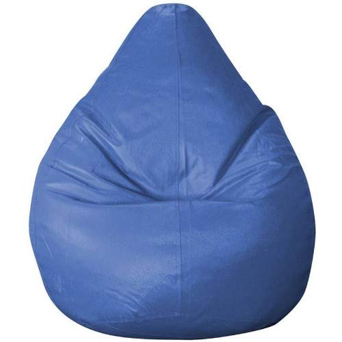 caddyFull Leather Bean Bag Without Beans Leatherette Bean Bag Cover for Indoor Living Room Gamer Bluee