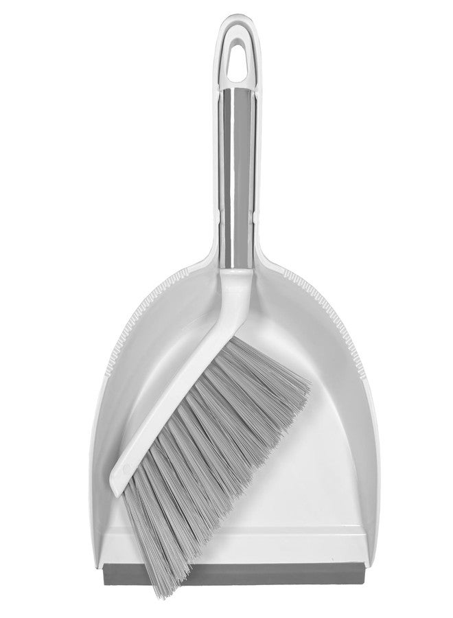 BSMstone Small Broom with Dustpan Combo Set Mini Broom and Brush Set Hand Sweeper for Cleaning Desk Office Kitchen Pet Nest (White) - Image 1