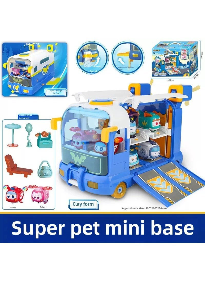 Arabest - Audi Super Wings Transforming Robot Toy Base Set 770880 Super Pet Mini Base - Image 1