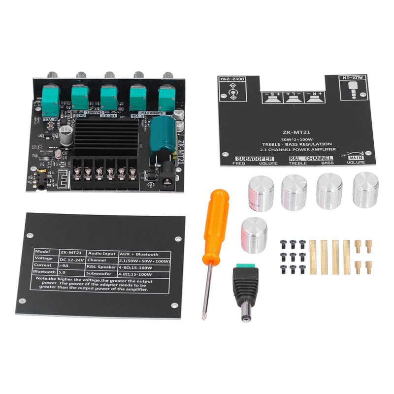 2 1 Channel Bluetooth 5 0 Amplifier Board 100W Dual AUX Input Audio Module - Image 2