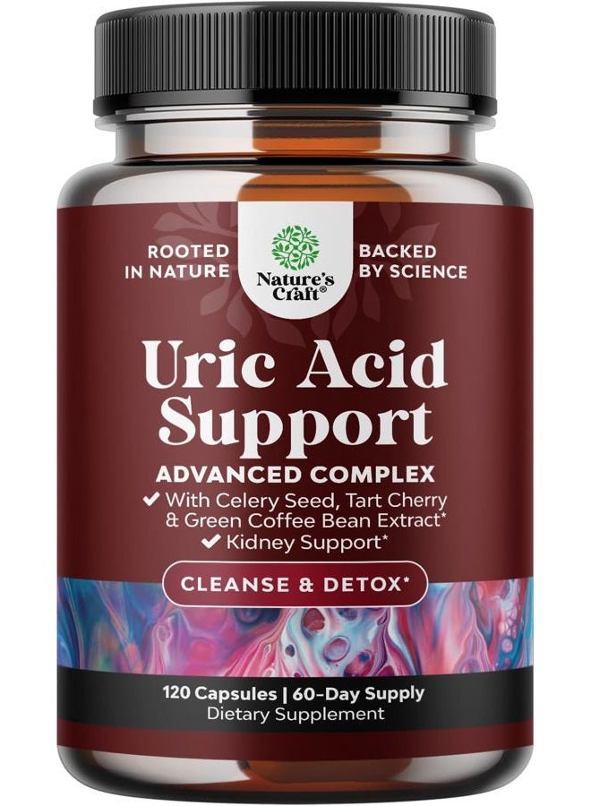 Natures Craft Green Coffee Bean Extract for Uric Acid Cleanse & Detox - Green Coffee Beans with Turmeric, Tart Cherry & Celery Seed for Adults - Daily Uric Acid Flush for Joints Support & Kidney Cleanser – 120 Ct - Image 1
