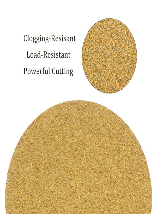 Kozelo 50pcs PSA Sanding Discs - [5 Inch x 40 Grit] Non-Hole Self Adhesive Sticky-Back Gold Sandpaper Discs with Tab for Automotive Car Paint Use, Aluminum Oxide, Round - Image 4