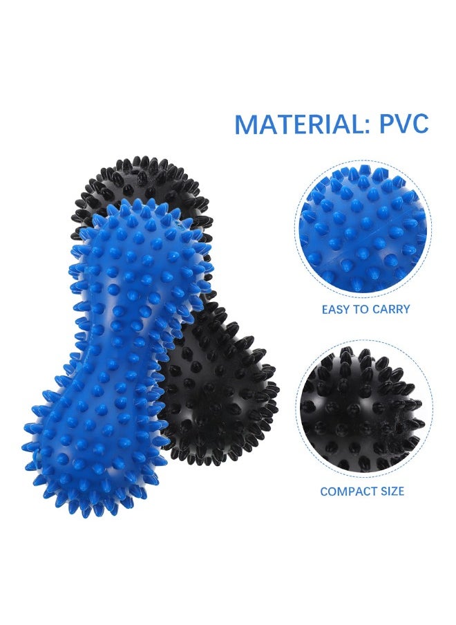 BONITO 2 PCS Peanut Massage Balls for Rear Foot Plantar Fasciitis Full Body Muscle Therapy, Roller Massager Plastic, Relieve Strength Exercise Body (Dark Blue + Black)  - Image 3