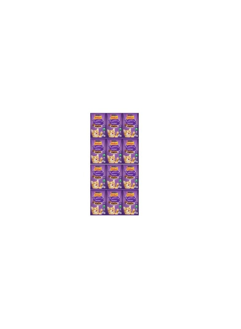 Friskies Friskies Wet Cat Food Pouch Meat 85g Pack of 12 