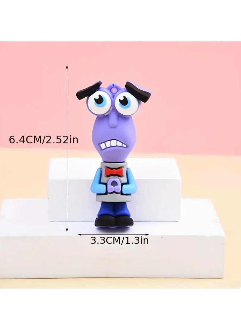 9 Assorted Inside Out Emotion Characters Silicone Set with Joy Fear Anger and Sadness Character Pendant Perfect for Collection Decoration Office or Bed Ornament Can be Used as Keychain for Home Car or Office Keys or Can be Hanged and Clipped on Bag Zippers Can be a Special Souvenir Gift for Your Loved Ones or Those Who Love the Movie Does Not Require Power and is Washable