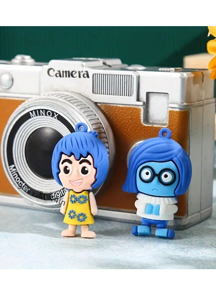 9 Assorted Inside Out Emotion Characters Silicone Set with Joy Fear Anger and Sadness Character Pendant Perfect for Collection Decoration Office or Bed Ornament Can be Used as Keychain for Home Car or Office Keys or Can be Hanged and Clipped on Bag Zippers Can be a Special Souvenir Gift for Your Loved Ones or Those Who Love the Movie Does Not Require Power and is Washable