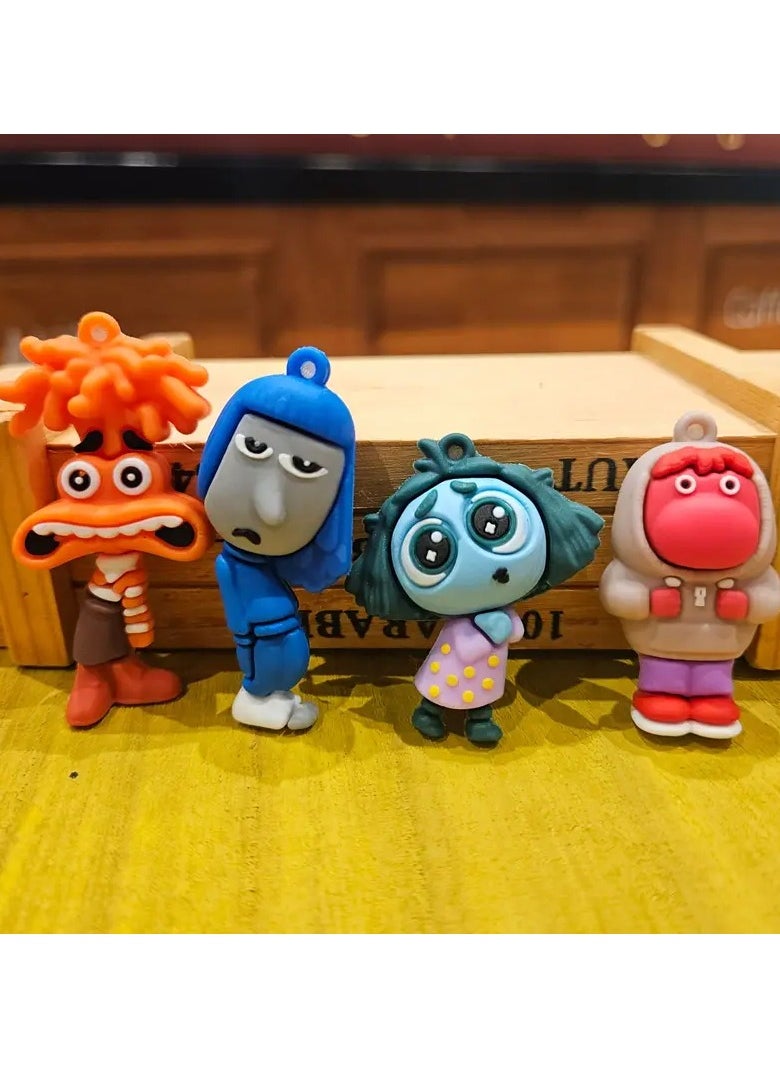 9 Assorted Inside Out Emotion Characters Silicone Set with Joy Fear Anger and Sadness Character Pendant Perfect for Collection Decoration Office or Bed Ornament Can be Used as Keychain for Home Car or Office Keys or Can be Hanged and Clipped on Bag Zippers Can be a Special Souvenir Gift for Your Loved Ones or Those Who Love the Movie Does Not Require Power and is Washable