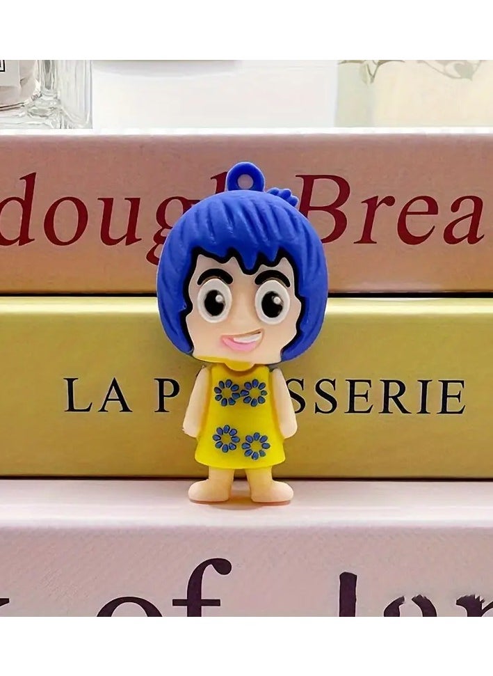 9 Assorted Inside Out Emotion Characters Silicone Set with Joy Fear Anger and Sadness Character Pendant Perfect for Collection Decoration Office or Bed Ornament Can be Used as Keychain for Home Car or Office Keys or Can be Hanged and Clipped on Bag Zippers Can be a Special Souvenir Gift for Your Loved Ones or Those Who Love the Movie Does Not Require Power and is Washable