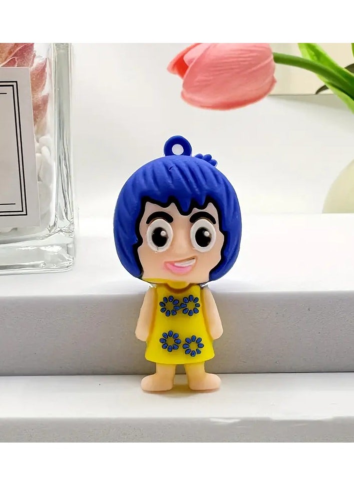 9 Assorted Inside Out Emotion Characters Silicone Set with Joy Fear Anger and Sadness Character Pendant Perfect for Collection Decoration Office or Bed Ornament Can be Used as Keychain for Home Car or Office Keys or Can be Hanged and Clipped on Bag Zippers Can be a Special Souvenir Gift for Your Loved Ones or Those Who Love the Movie Does Not Require Power and is Washable