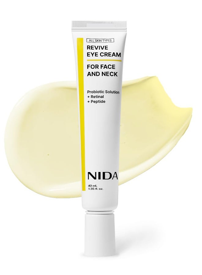 نيدا كريم عيون من ريڤايف للوجه والرقبة | محلول بروبيوتيك، ريتينال، ببتيد | التجاعيد، الخطوط الدقيقة، تجدد الخلايا، شد نسيج البشرة، بشرة مشرقة، احتفاظ بالرطوبة 40مل - Image 1
